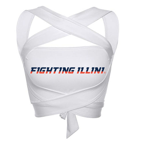 Illinois Fighting Illini White Multi Way Bandeau Top