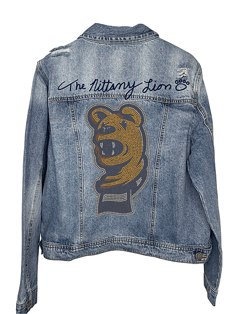 Game Day Jacket, Denim, Penn State The Nittany Lion Mascot Head