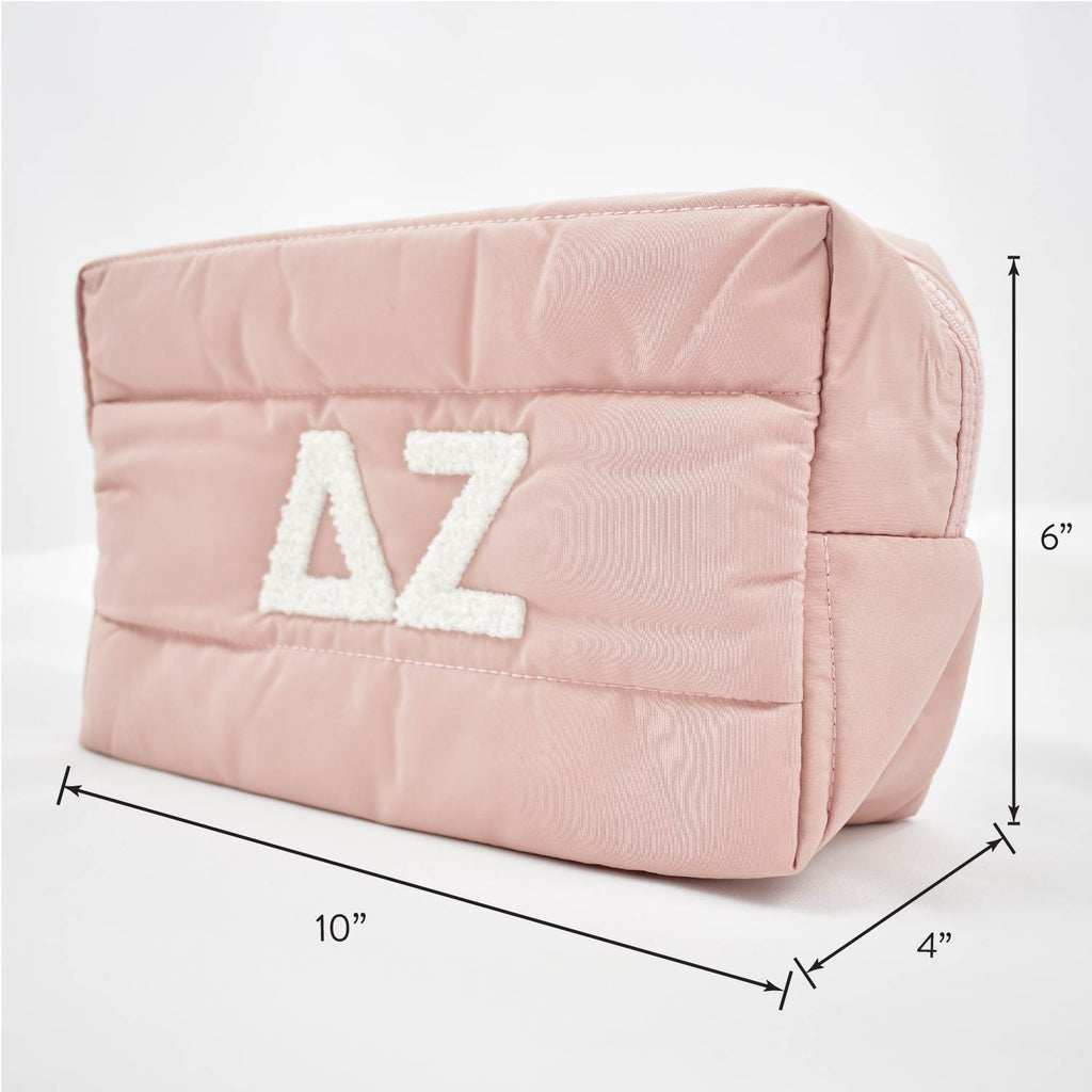 Alpha Phi Makeup Bag - Puffer Style with Sorority Letters