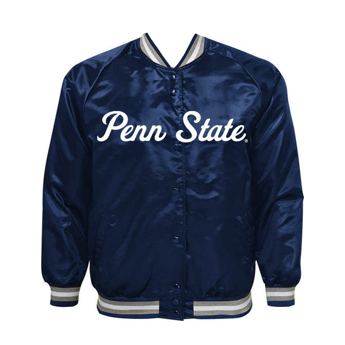 Penn State Satin Letterman Bomber Jacket
