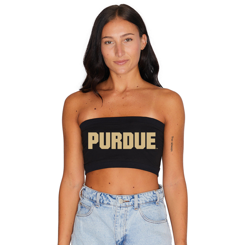 Purdue Black Bandeau Top