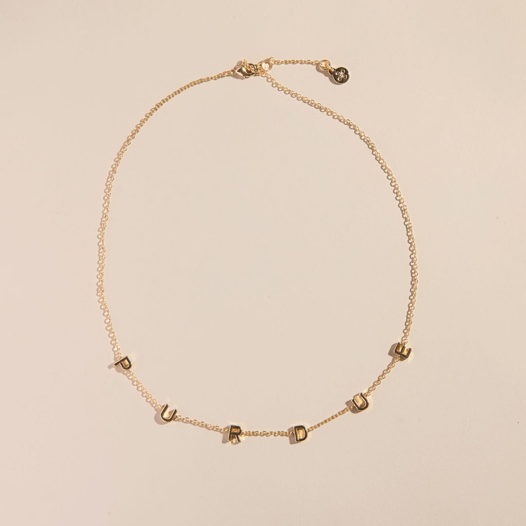 Purdue University Initial Necklace