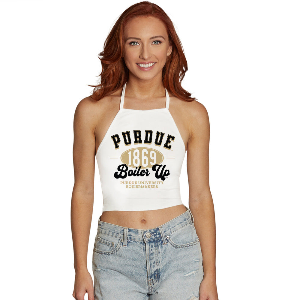 Purdue White Halter Top