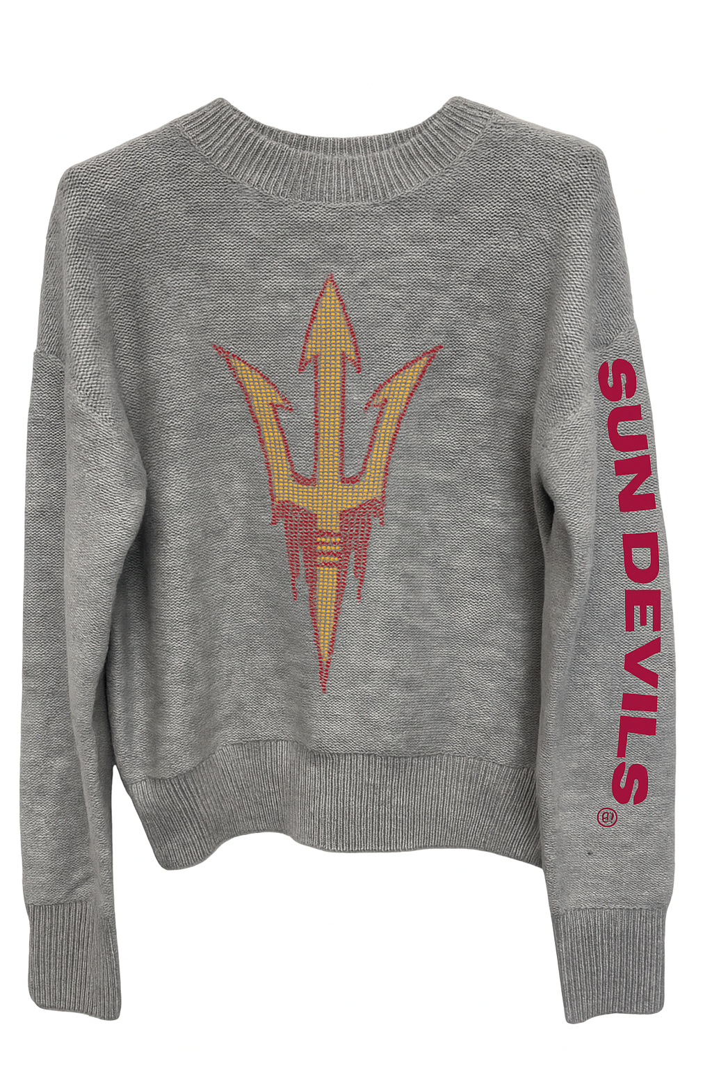 Arizona State Gray Crewneck Fork Sweater