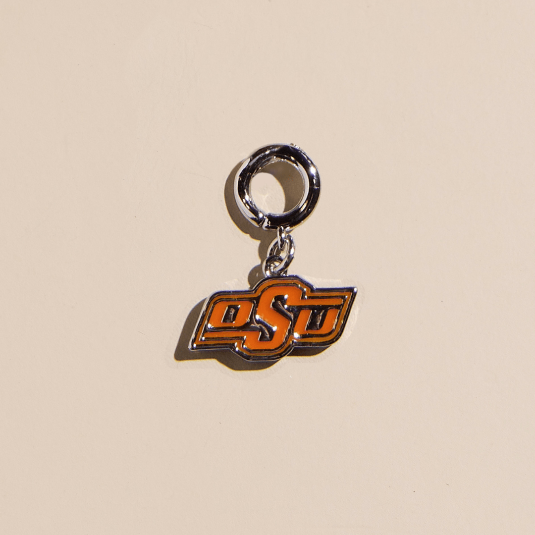 Silver Oklahoma State University Enamel Charm
