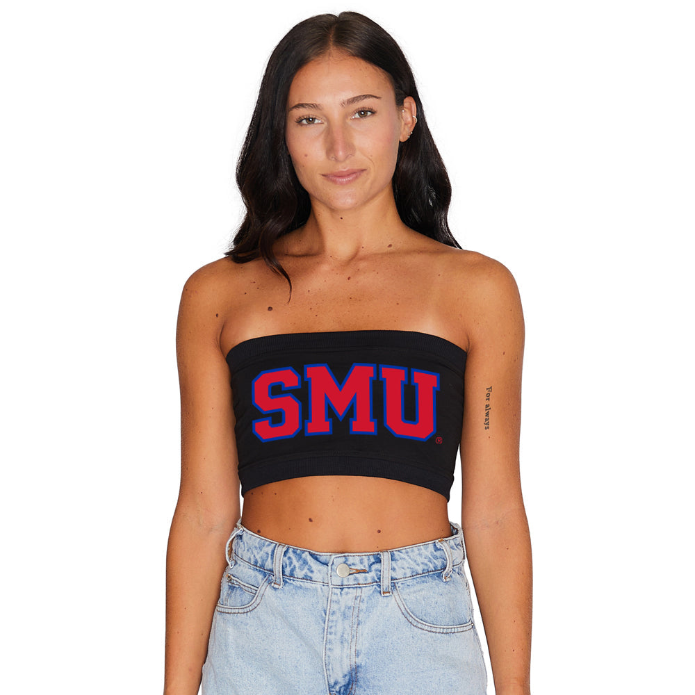 SMU Mustangs Black Bandeau Top