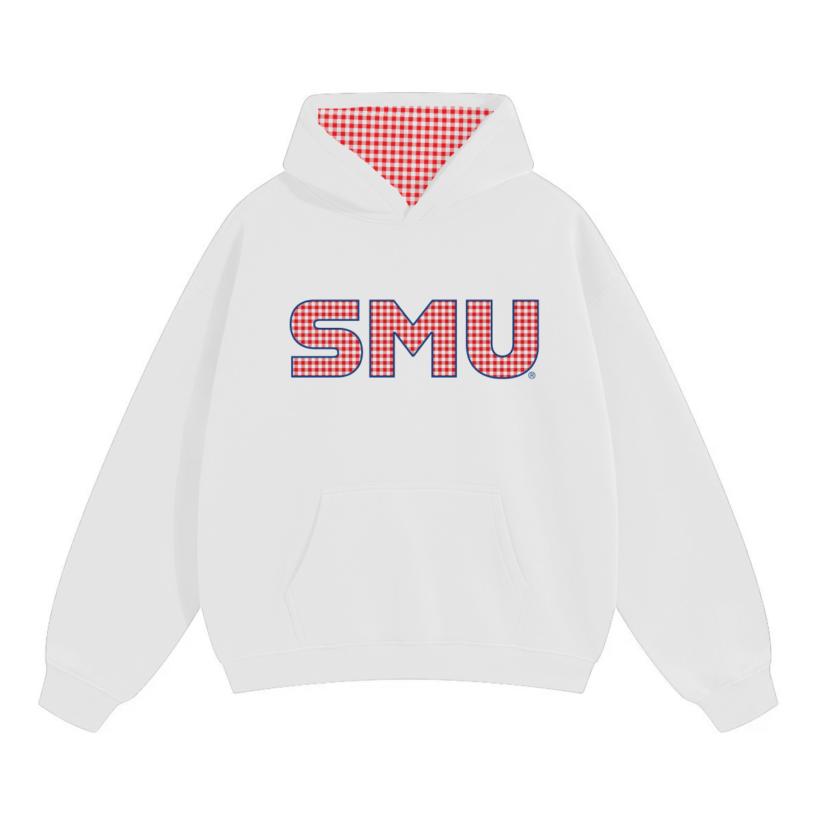 SMU Mustangs Gingham Hoodie