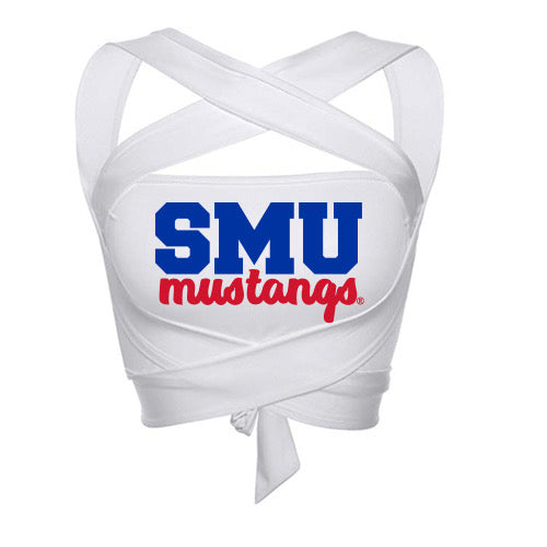 SMU Mustangs White Multi Way Bandeau Top