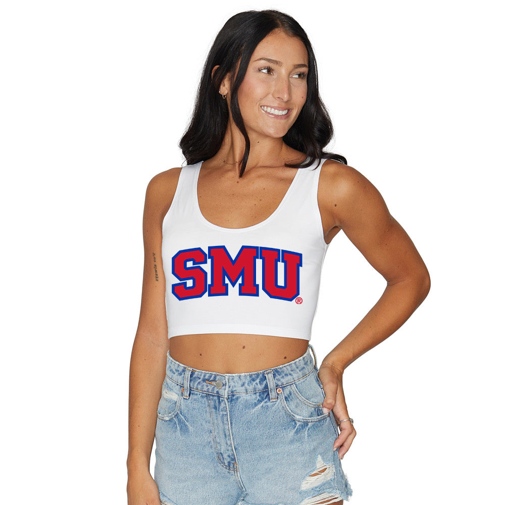 SMU Mustangs Crop Tank Top