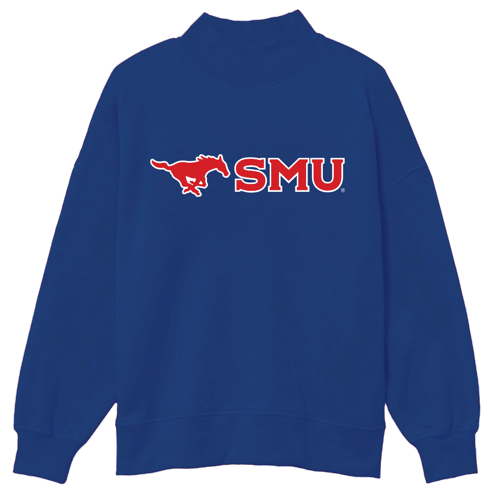 SMU Mustangs Mock Neck Sweatshirt