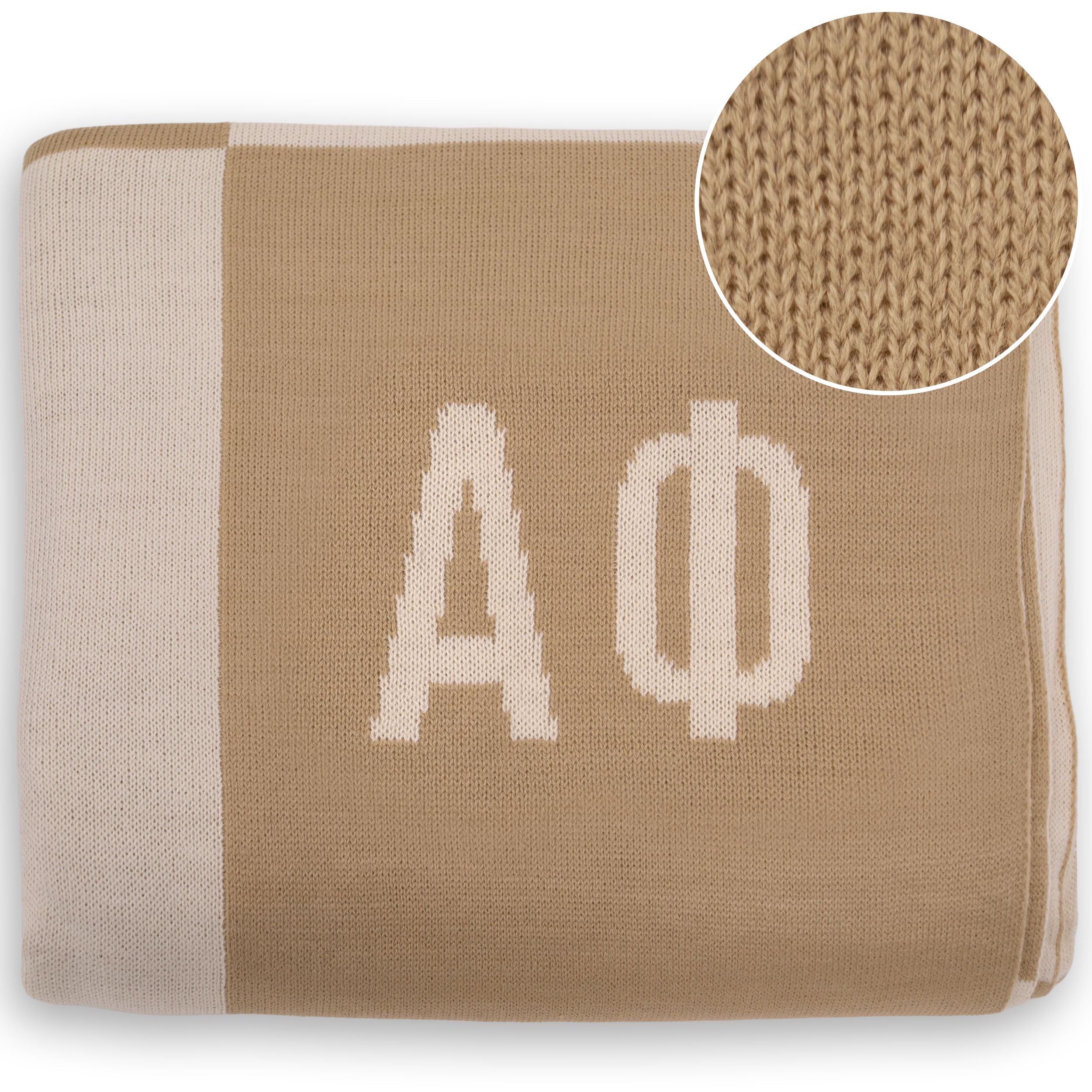 Alpha Phi Blanket - Acrylic Knit Checkered Blanket