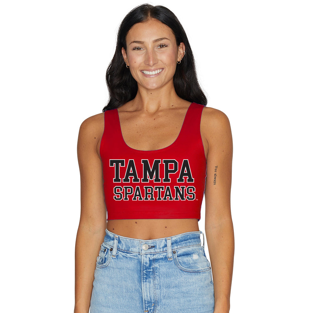 Tampa Spartans Red Crop Tank Top