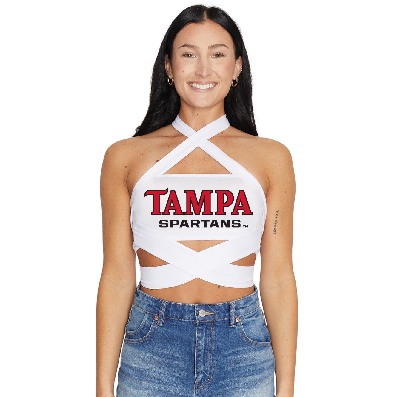 Tampa Spartans White Multi Way Bandeau Top
