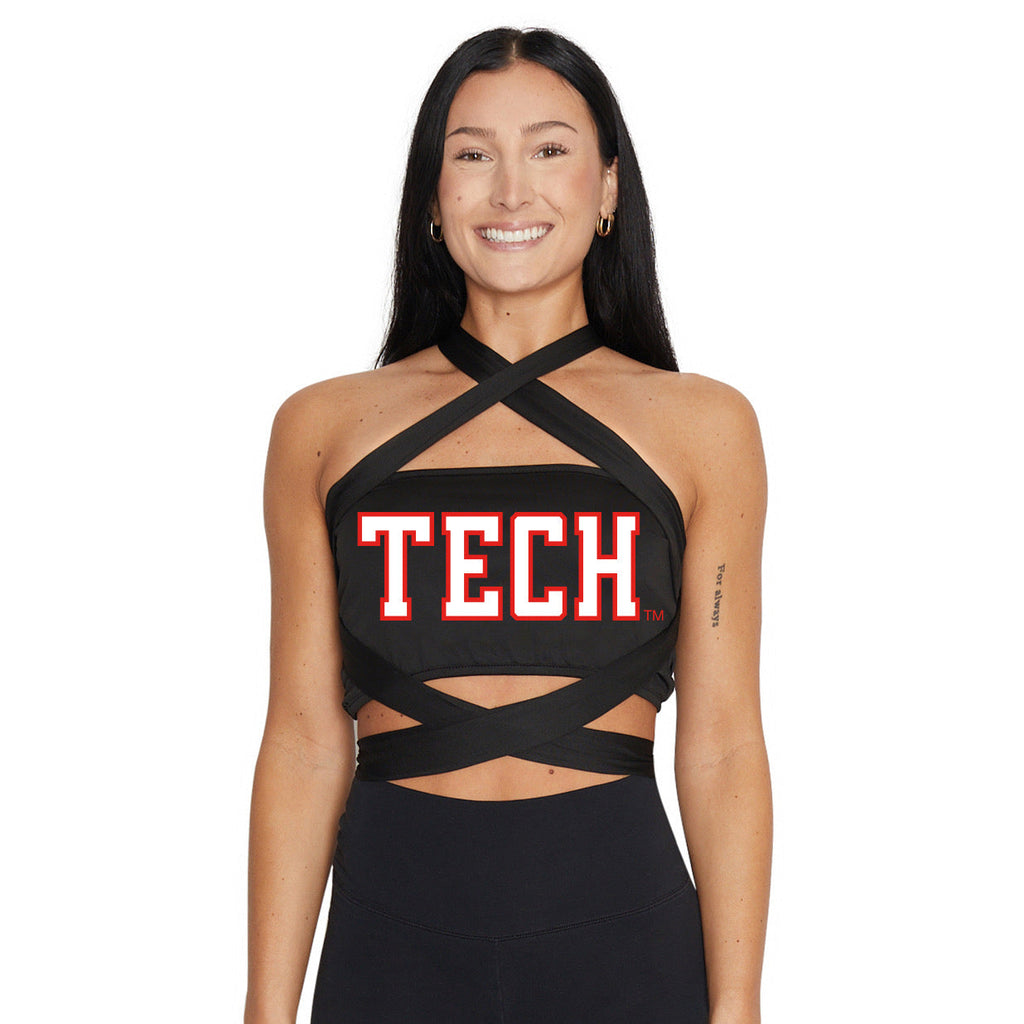 Texas Tech Black Multi Way Bandeau Top