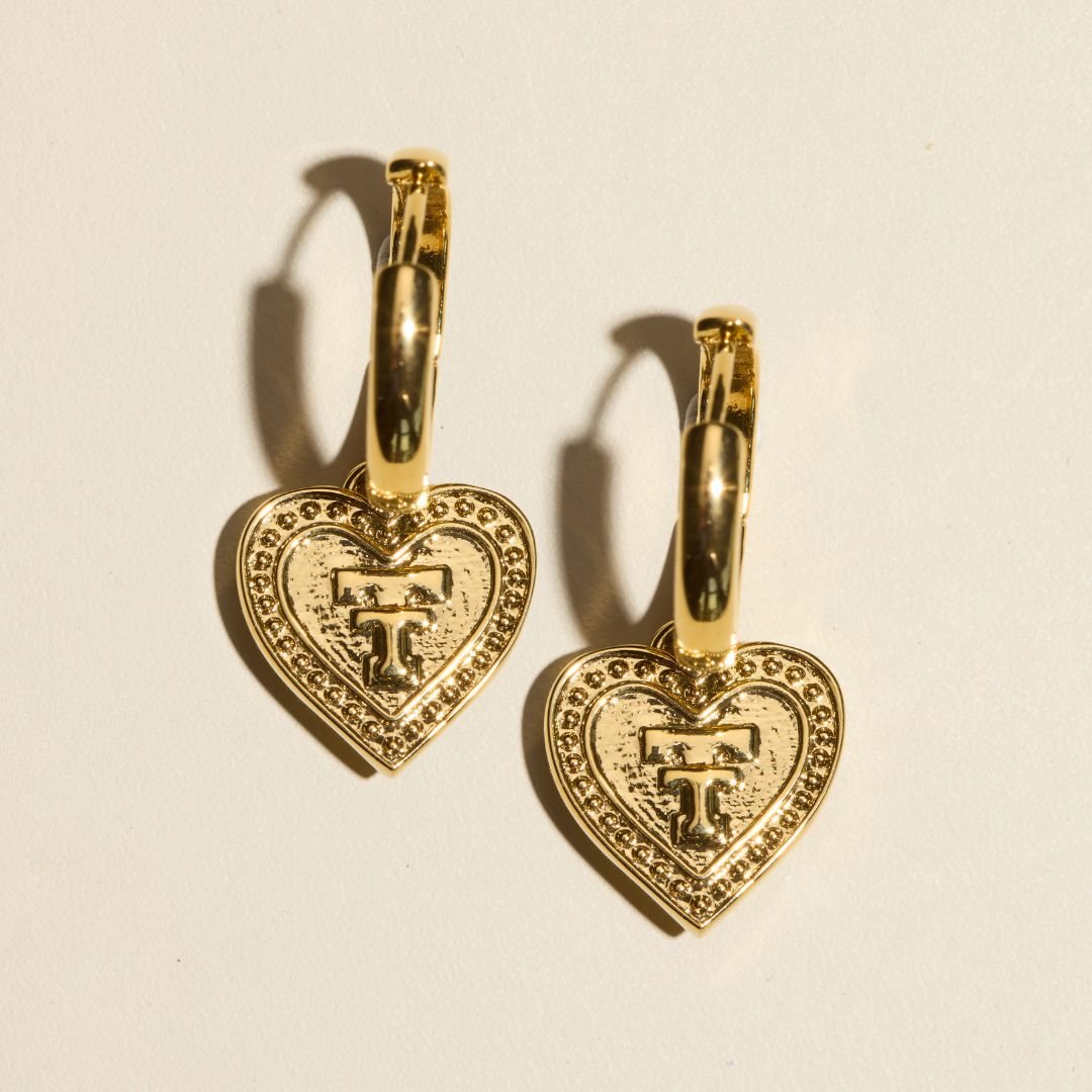 Texas Tech University Chunky Heart Logo Huggie Earrings