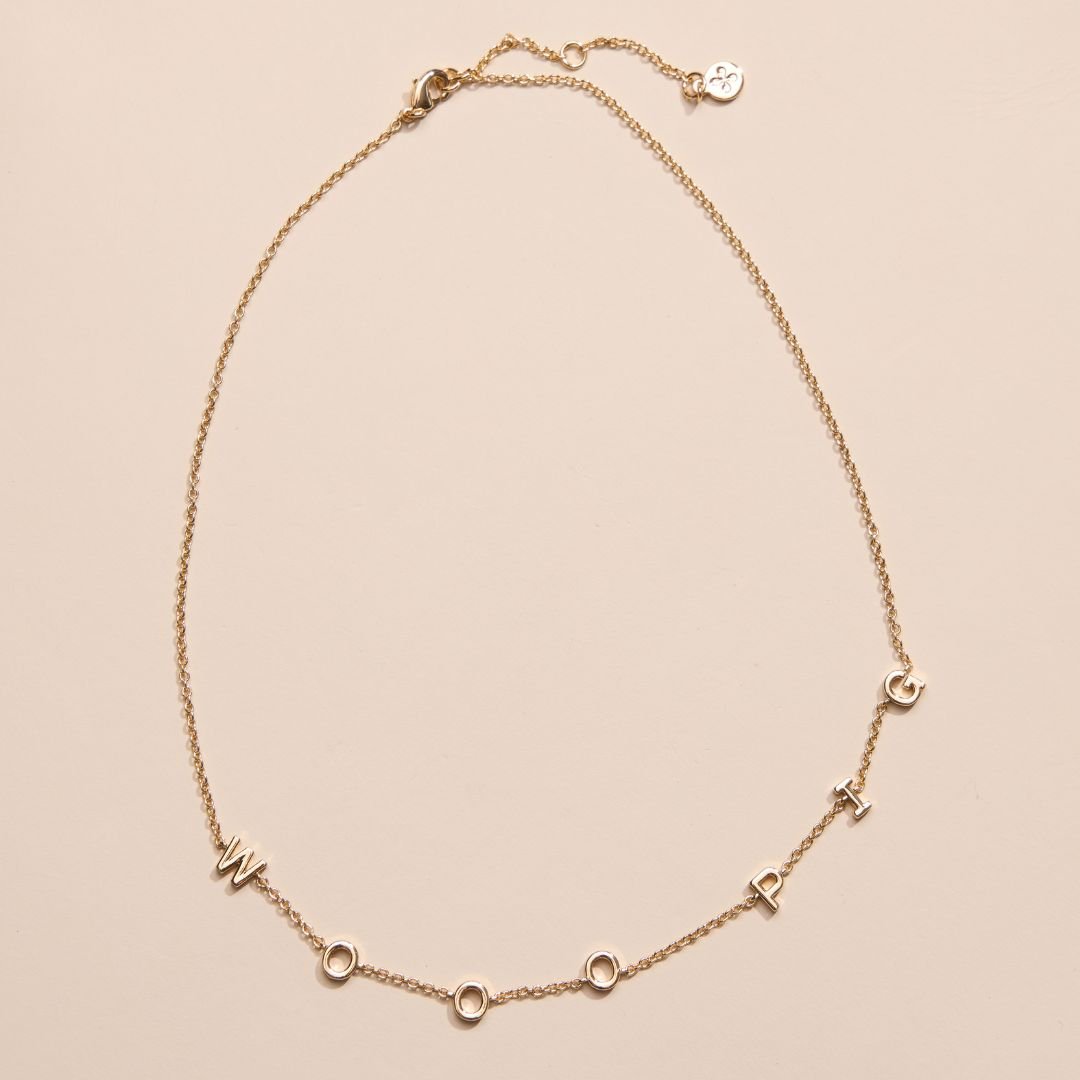 University of Arkansas "WOOO PIG" Initial Necklace