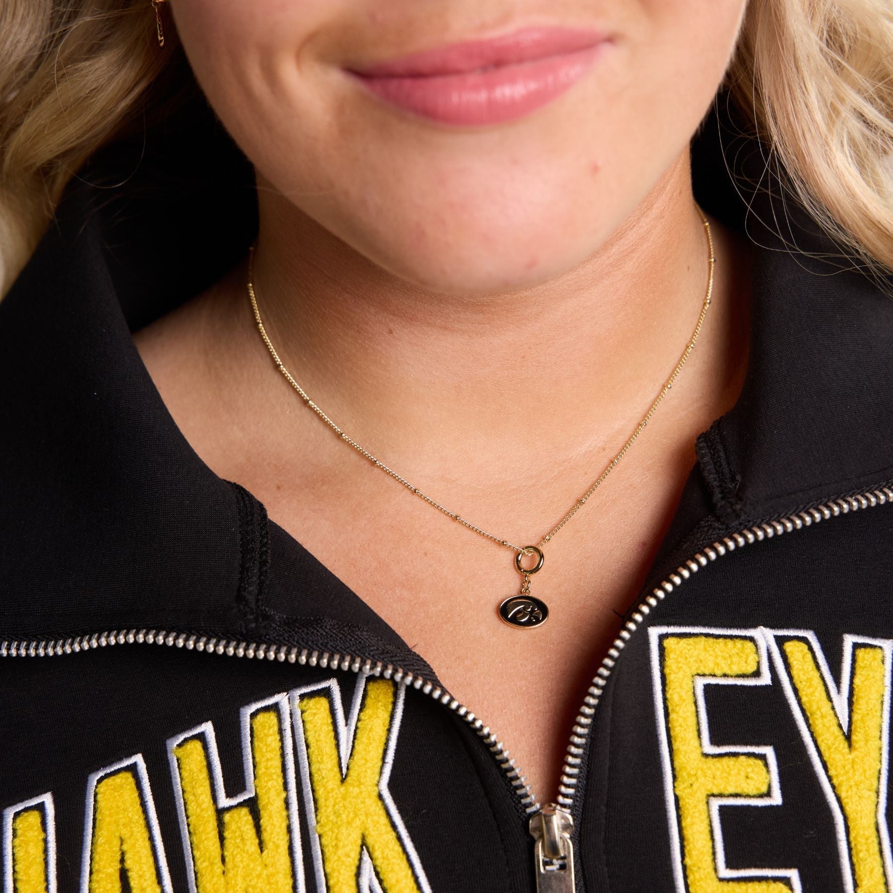 University of Iowa Tigerhawk Charm Necklace