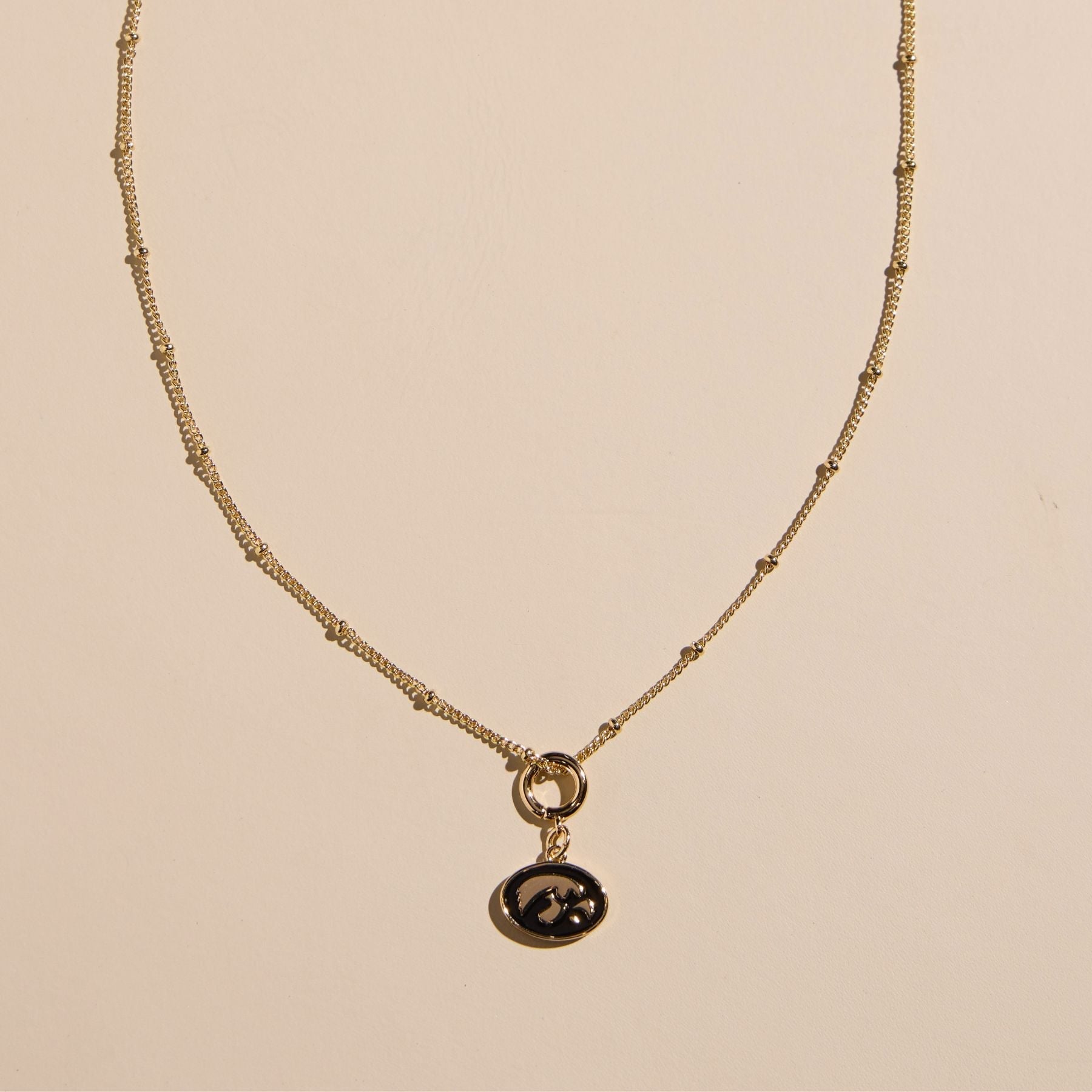 University of Iowa Tigerhawk Charm Necklace