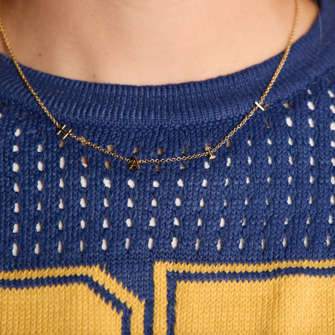 University of Michigan "HAIL" Initial Necklace