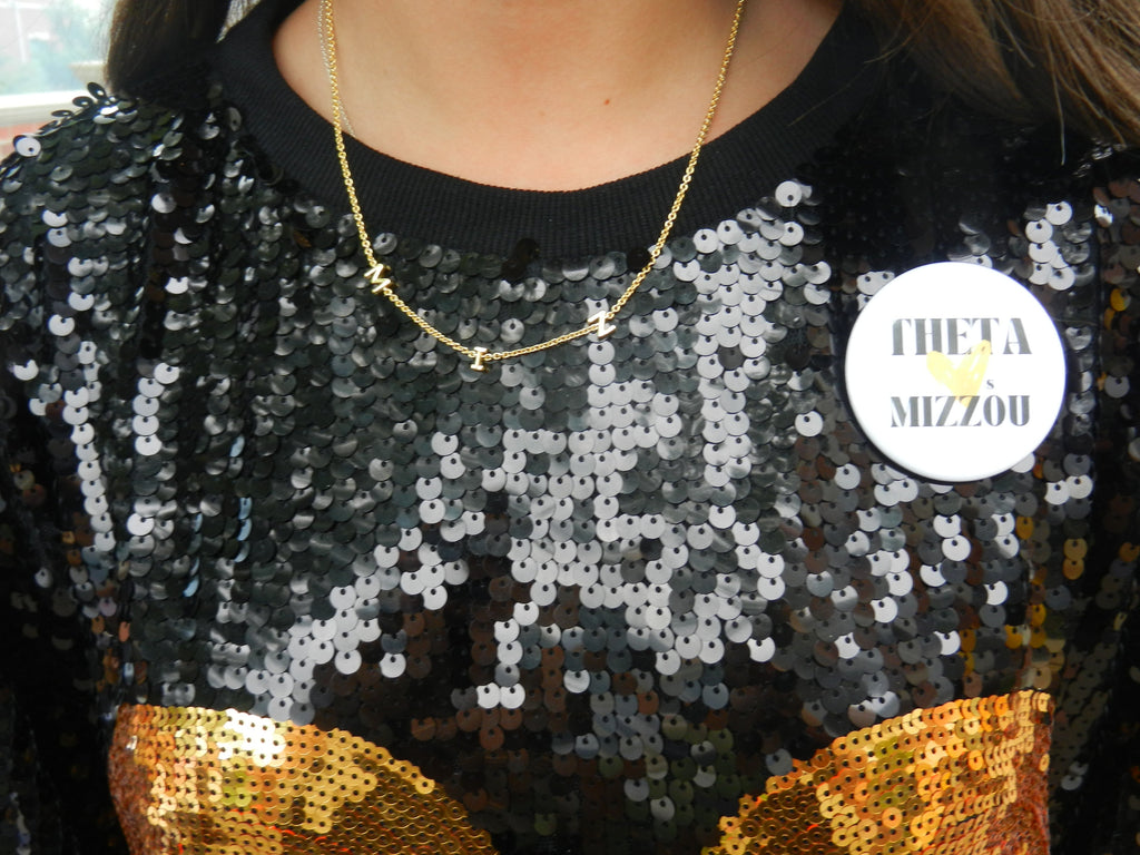 University of Missouri MIZ Initial Necklace