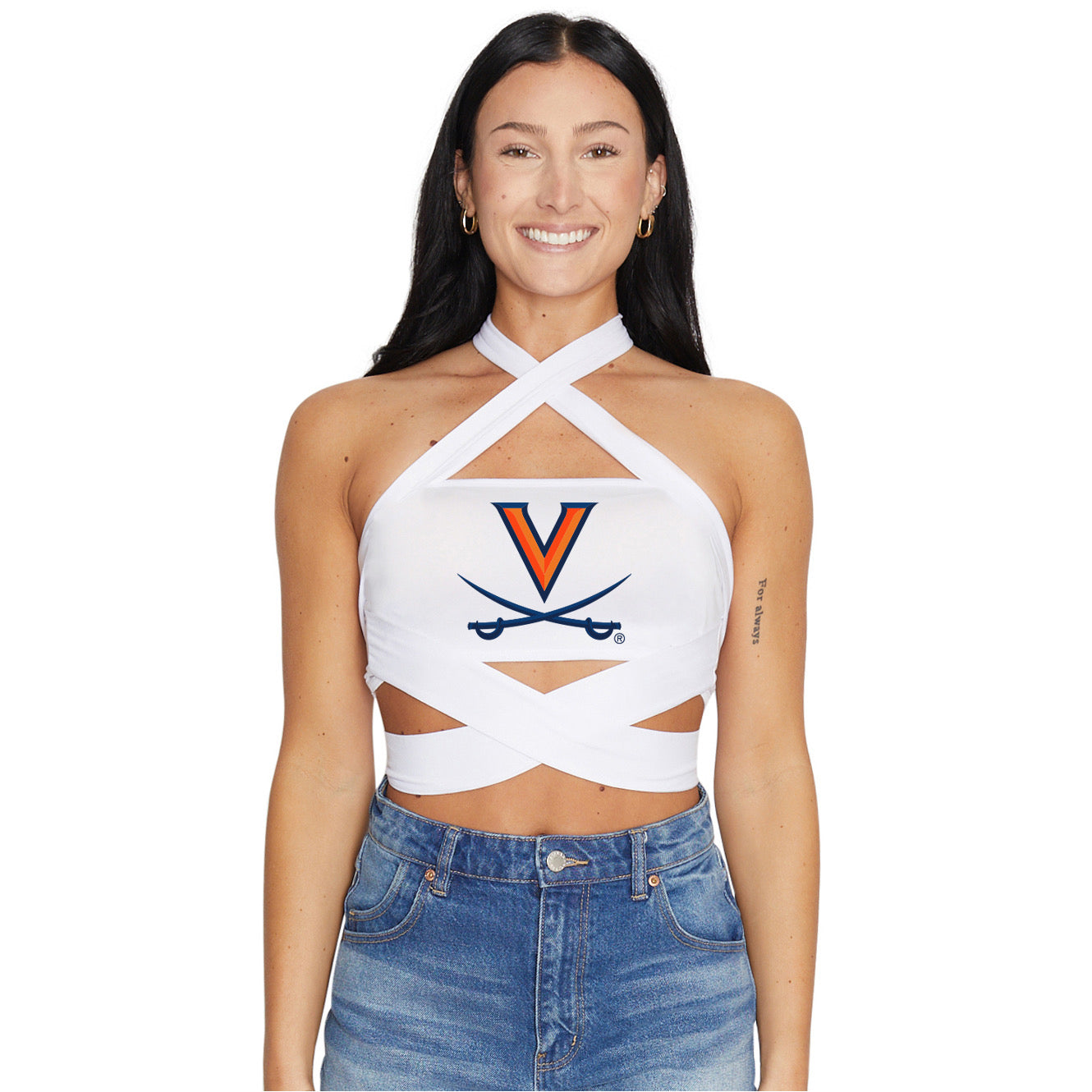 Virginia Cavaliers White Multi Way Bandeau Top