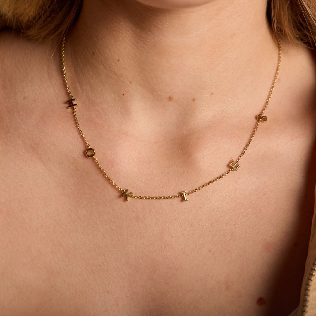Virginia Tech University "HOKIES" Initial Necklace