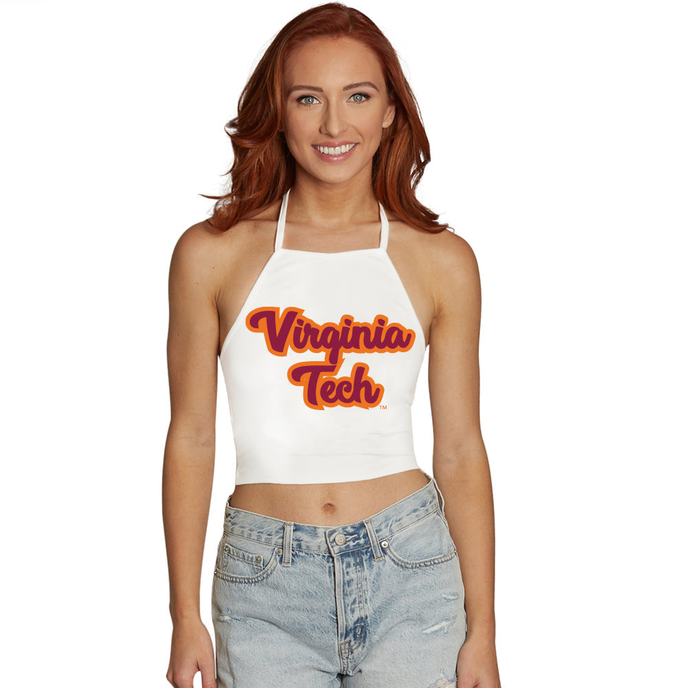 Virginia Tech White Halter Top