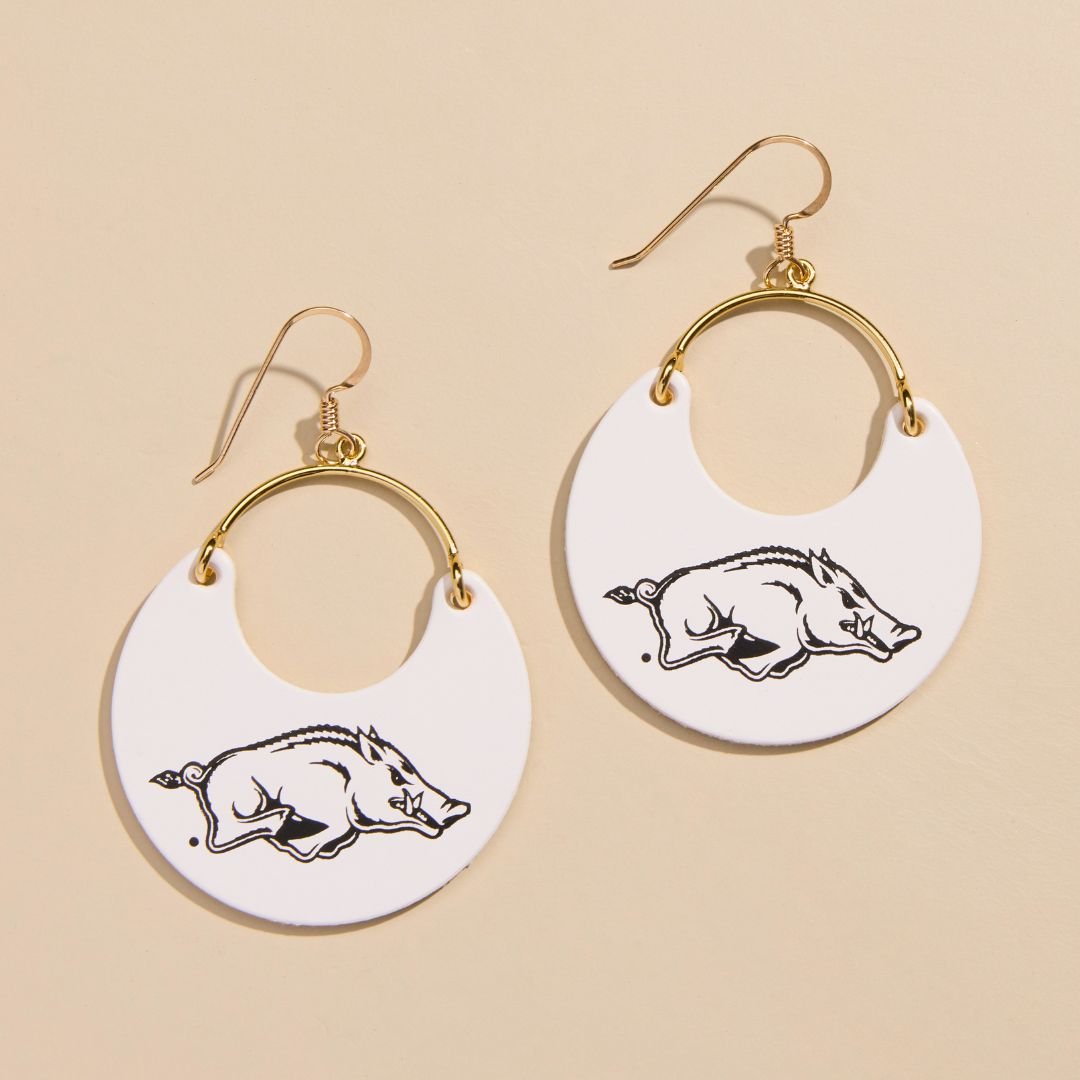 White & Black University of Arkansas Razorback Nina