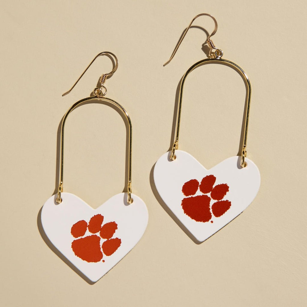 White Clemson University Paw Print Heartthrobs