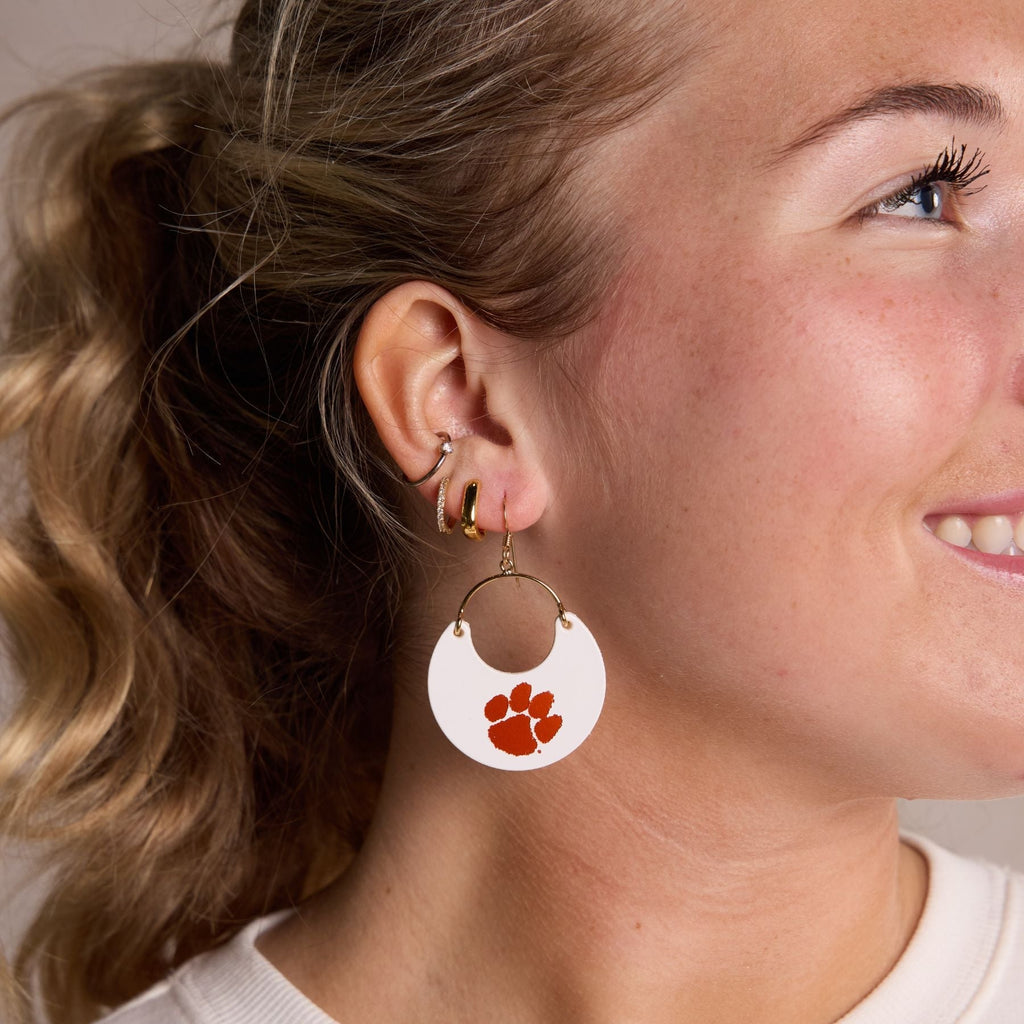 White Clemson University Paw Print Ninas