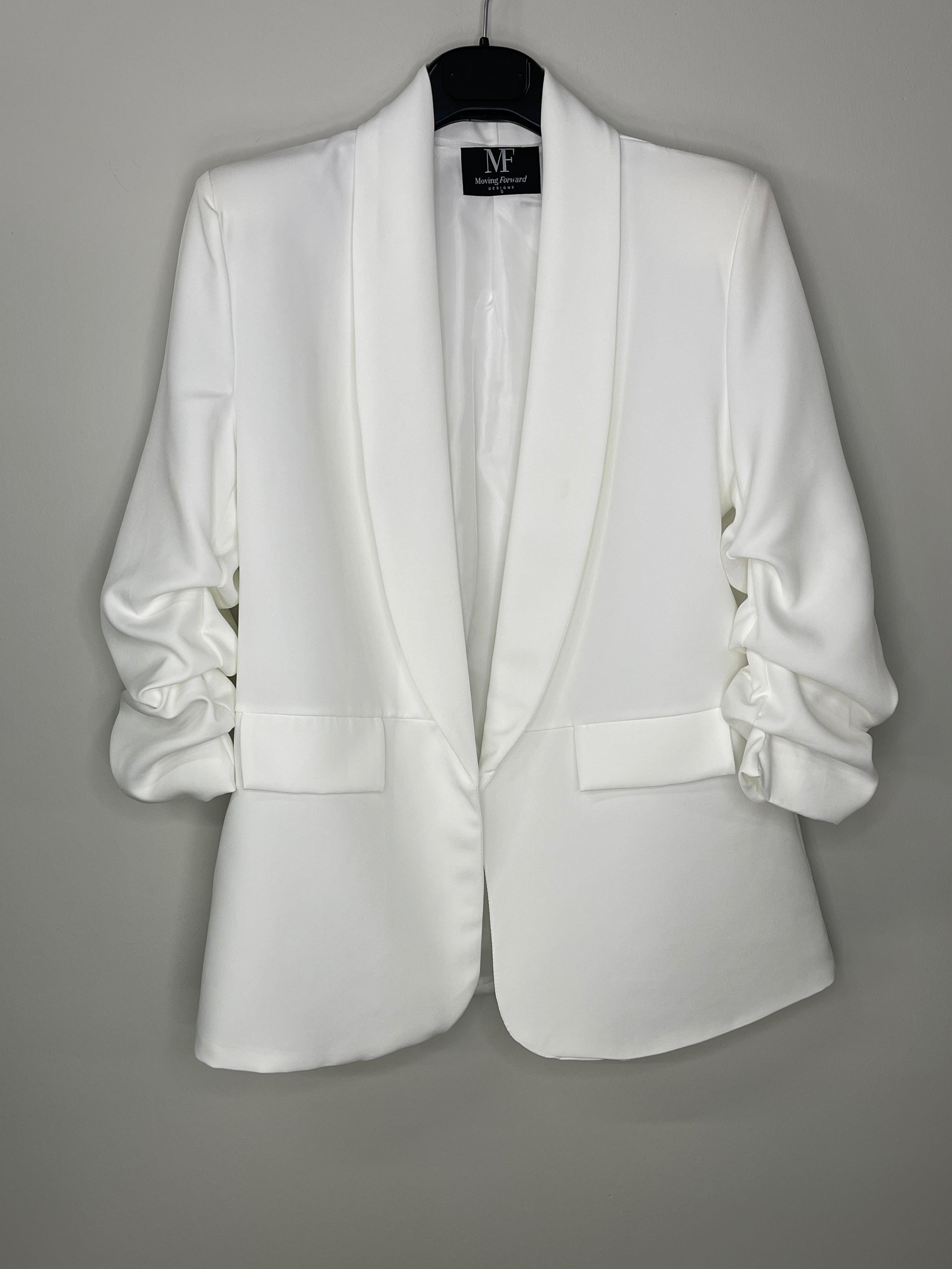 Indiana University IU Ruched White Blazer