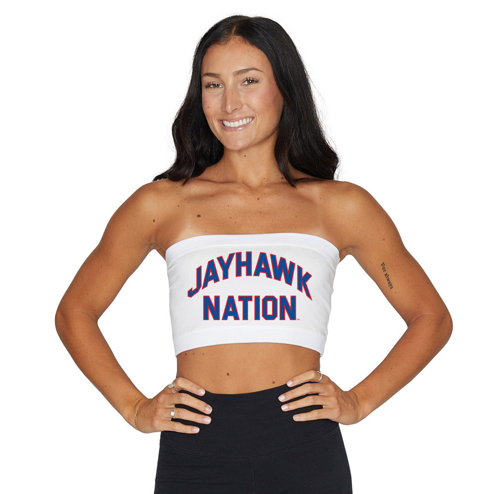 Kansas Jayhawks White Bandeau Top