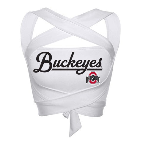 Ohio State OSU Buckeyes White Multi Way Bandeau Top