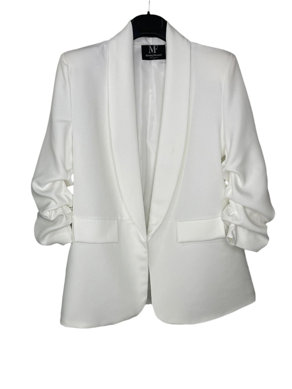 Game Day Blazer, Ruched White, SMU and Mustang