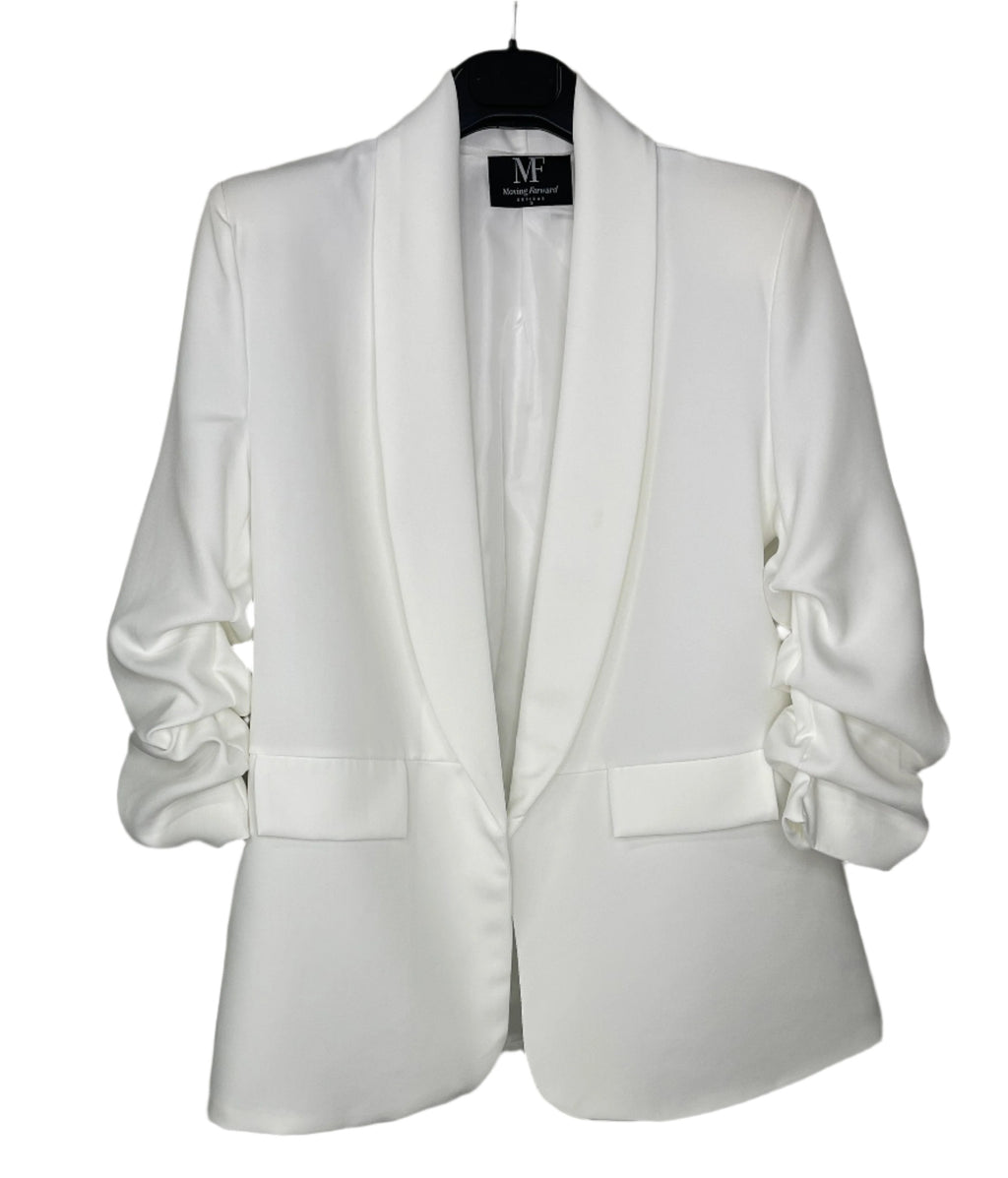 University of Alabama Crimson Tide Design Ruched White Blazer