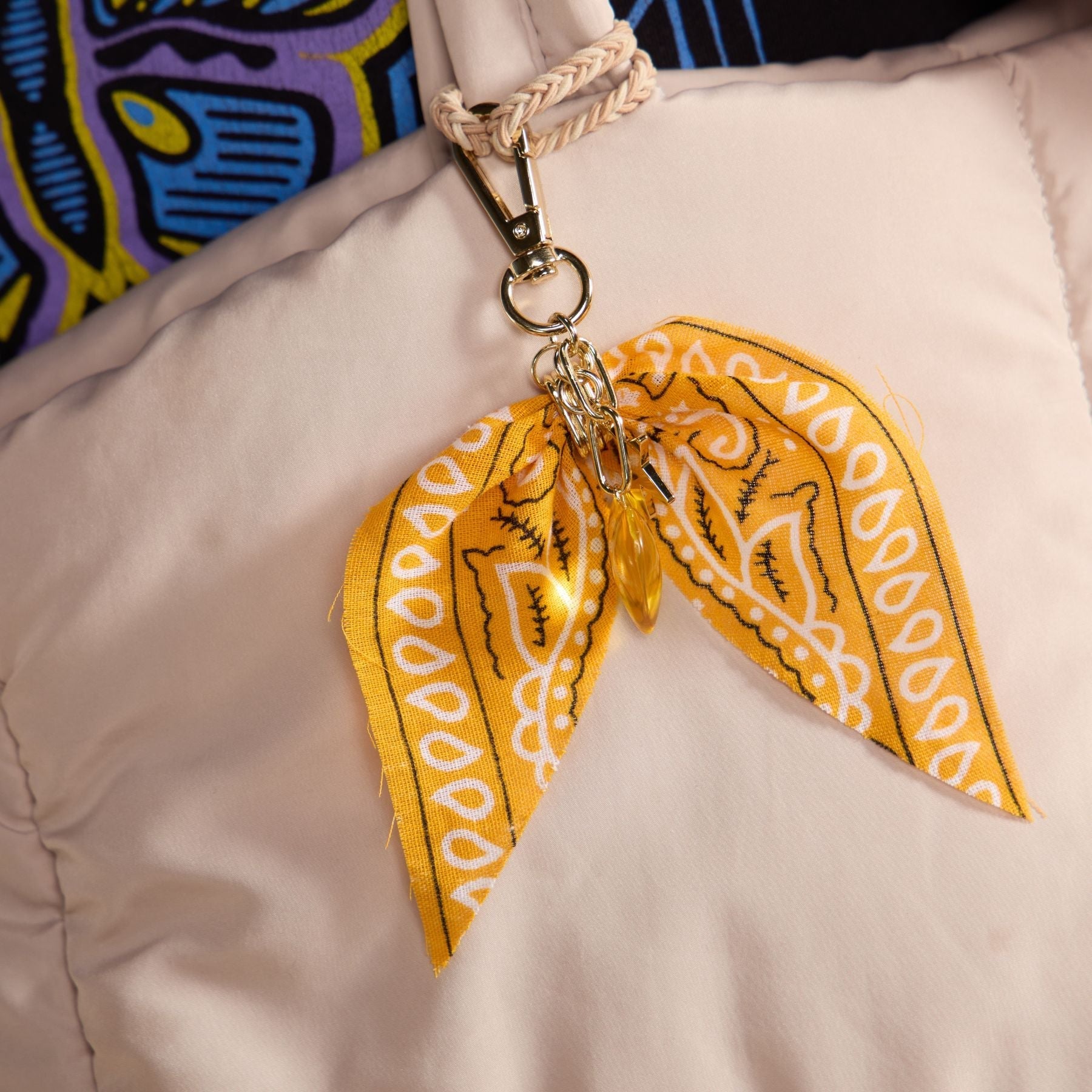 Yellow Bandana Bag Charm