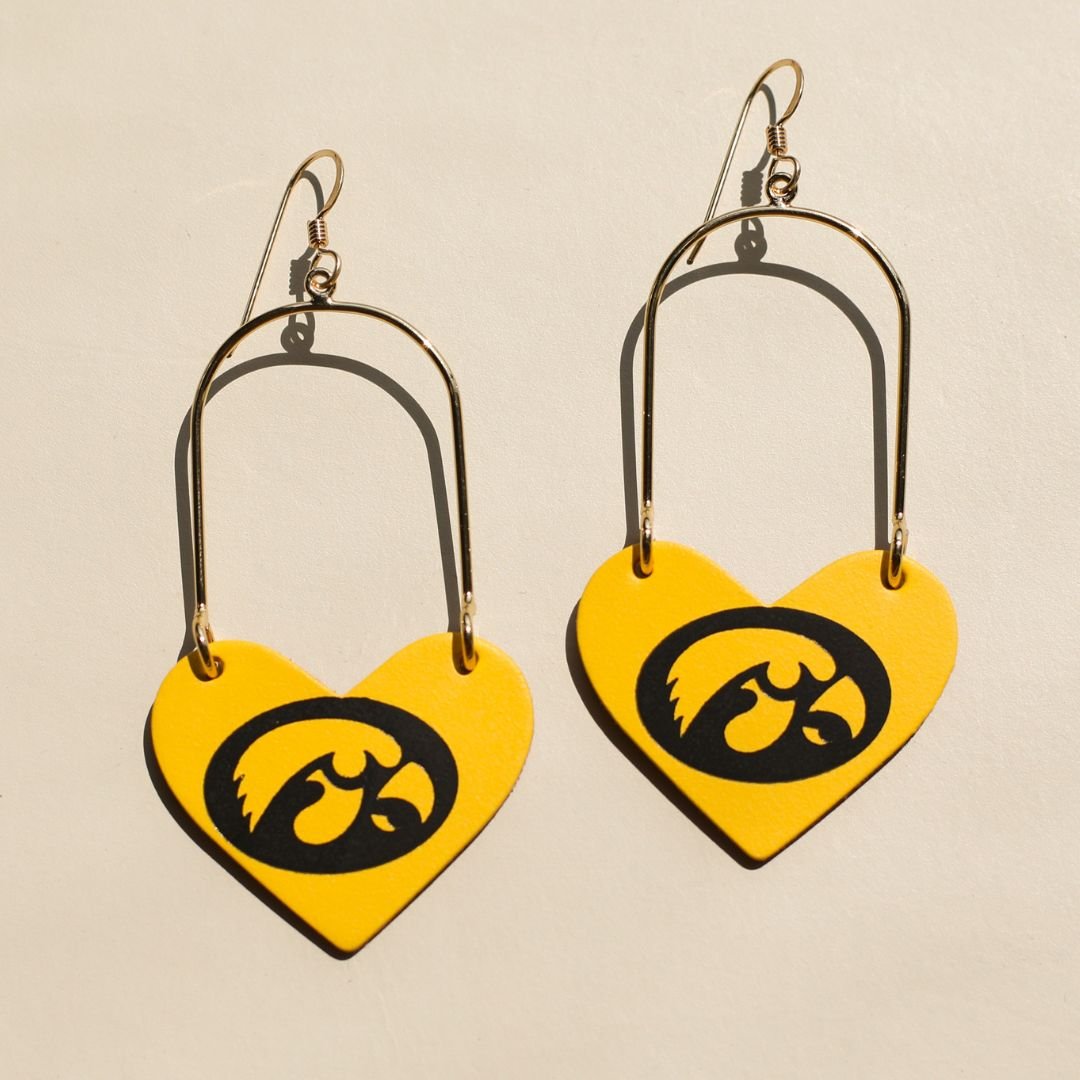 Yellow University of Iowa Hawkeye Heartthrobs