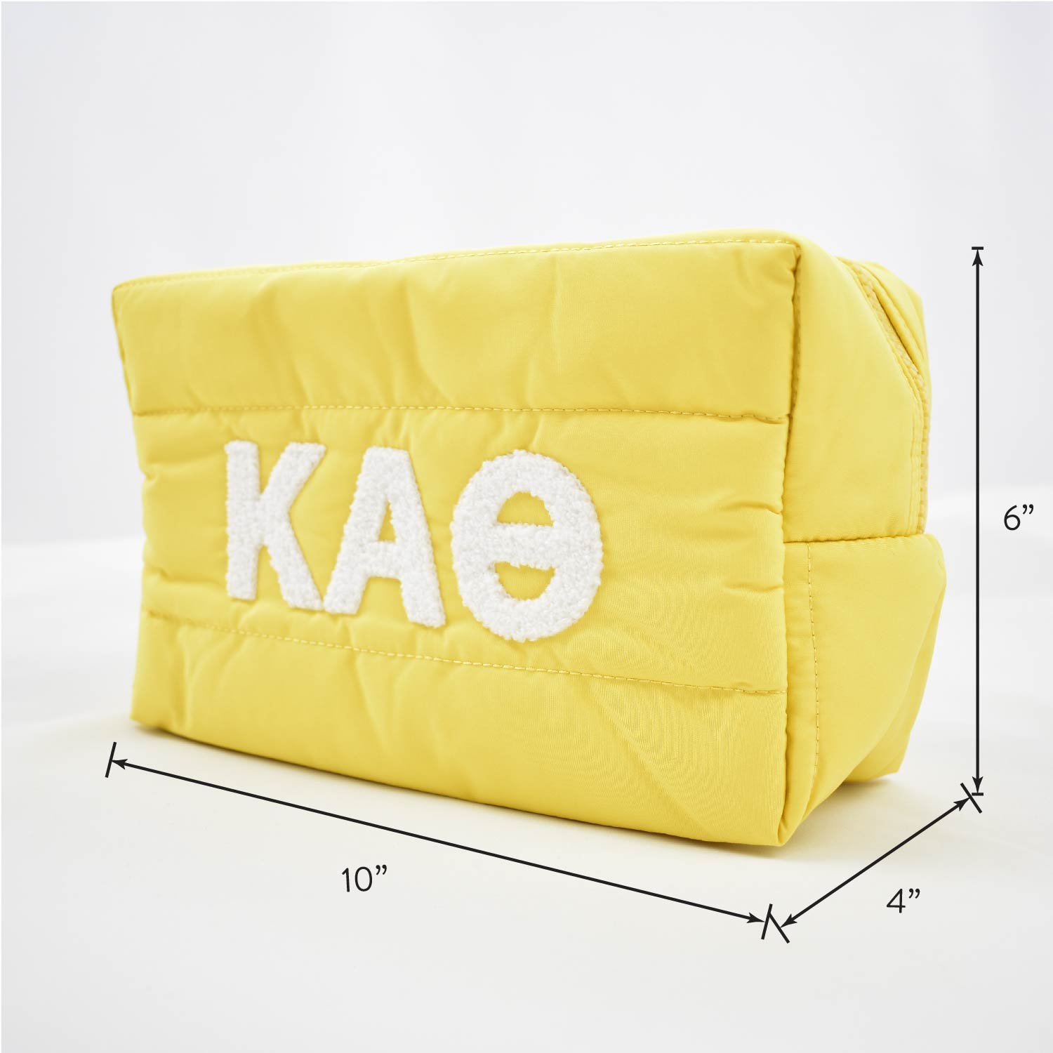 Kappa Alpha Theta Makeup Bag - Puffer Style with Sorority Letters