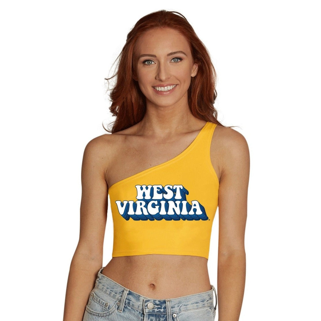 West Virginia Mountaineers Retro One Shoulder Top